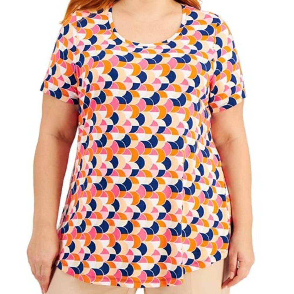 JM Collection Geometric Print Tunic NWT